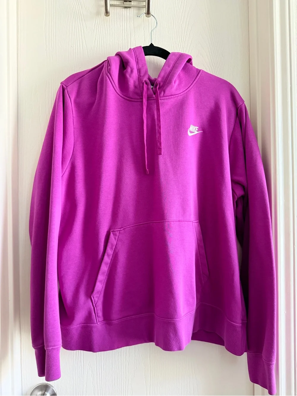 Nike Magenta Pullover Hoodie with Small White Swoosh